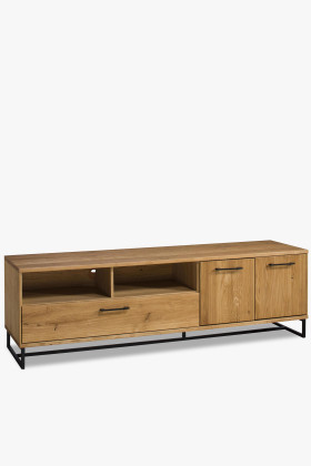 TV-Kommode Eiche massiv Industriestil schwarz 180 cm